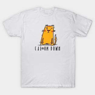 You Need to Cal OM Down Yoga Cat T-Shirt